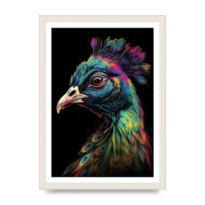 Iridescent Neon Peacock Headshot