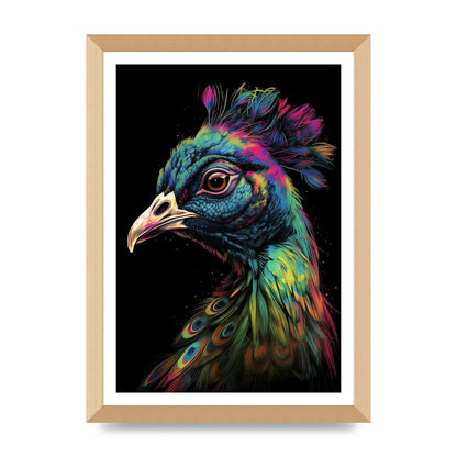 Iridescent Neon Peacock Headshot