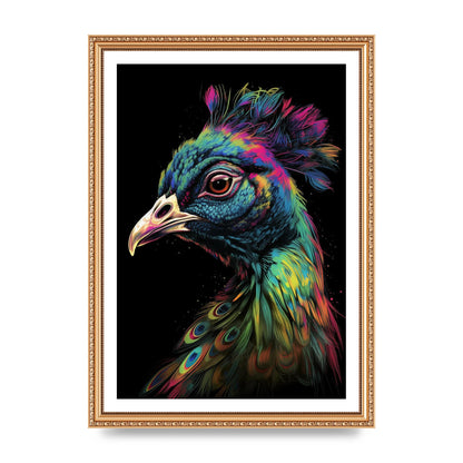 Iridescent Neon Peacock Headshot