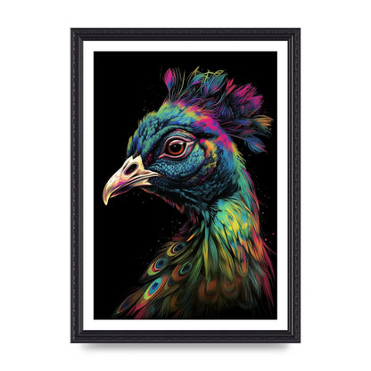 Iridescent Neon Peacock Headshot