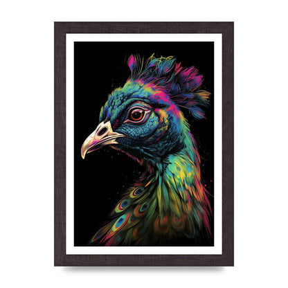 Iridescent Neon Peacock Headshot
