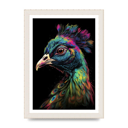 Iridescent Neon Peacock Headshot