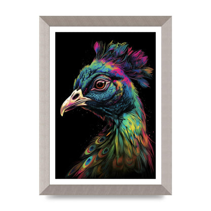 Iridescent Neon Peacock Headshot