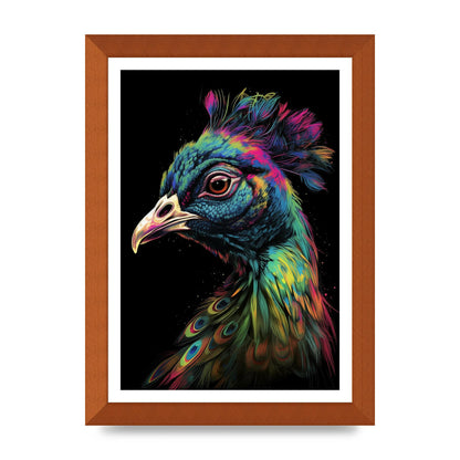 Iridescent Neon Peacock Headshot