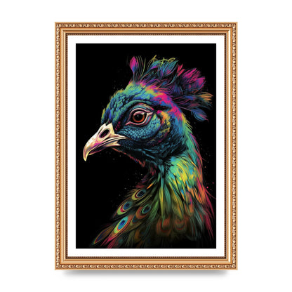Iridescent Neon Peacock Headshot