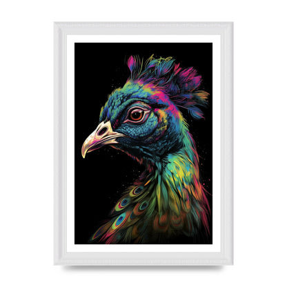 Iridescent Neon Peacock Headshot