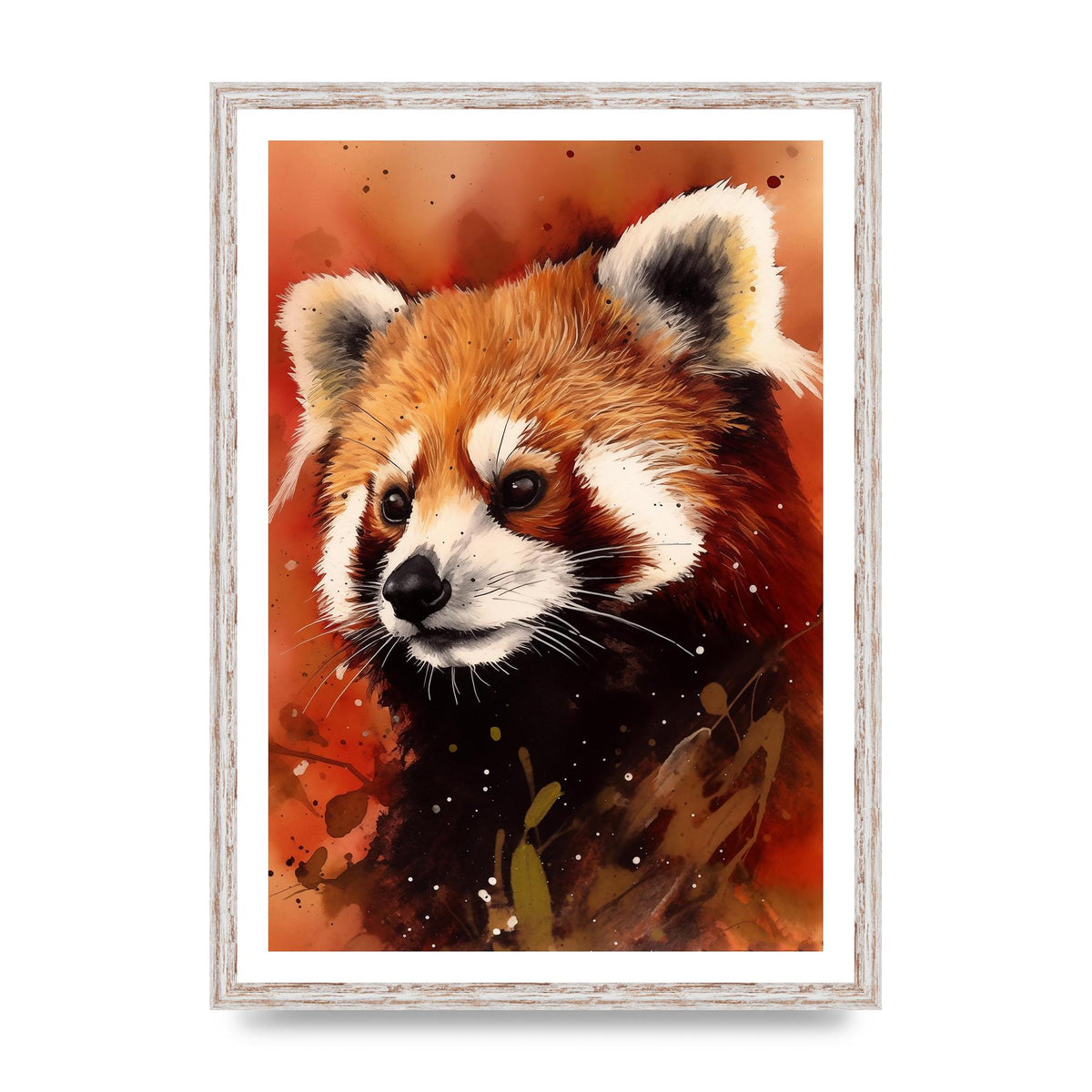 Red Panda Portrait with Warm Colored Backdrop