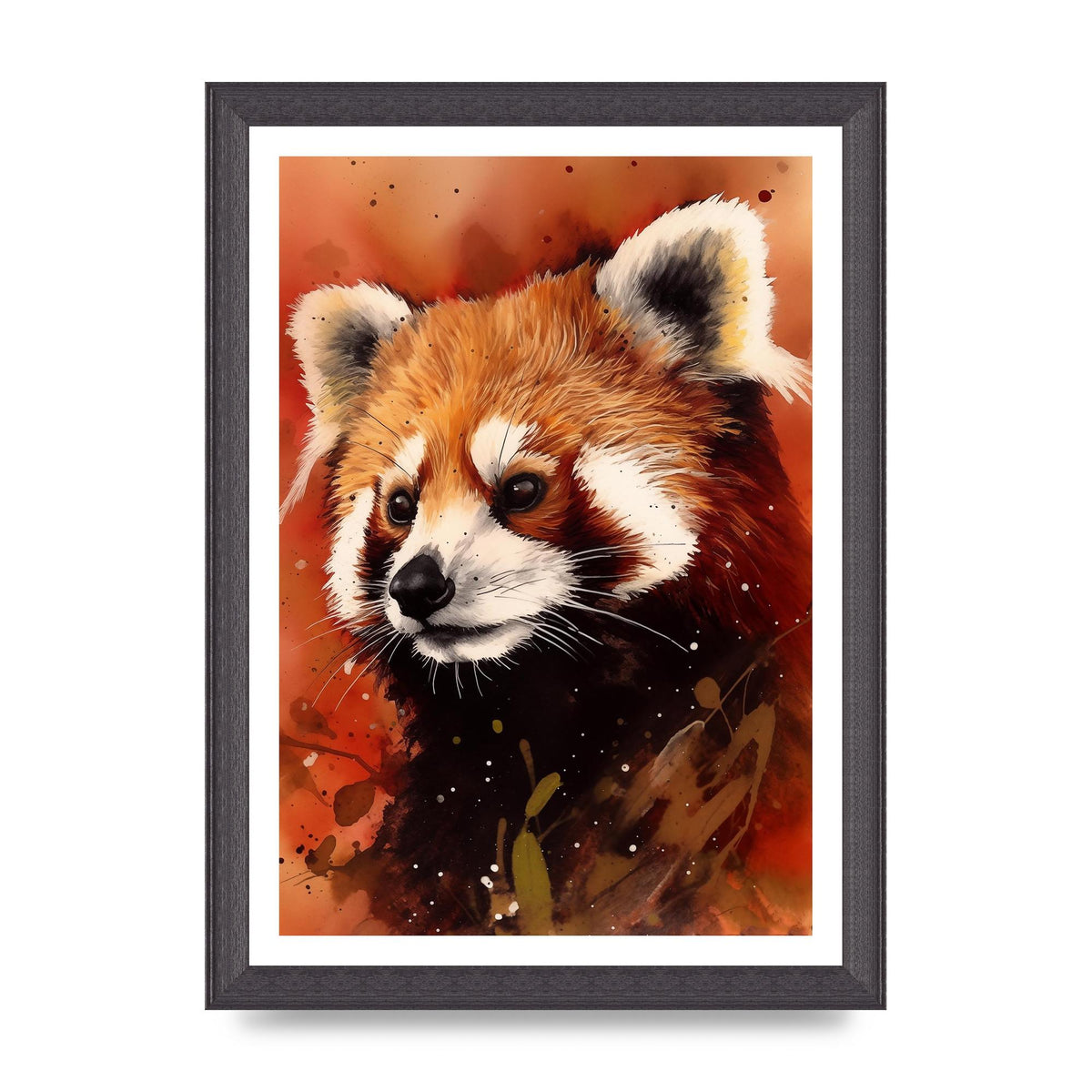 Red Panda Portrait with Warm Colored Backdrop