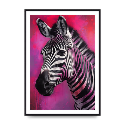 Zebras with Bold Pinks and Purples Contrast