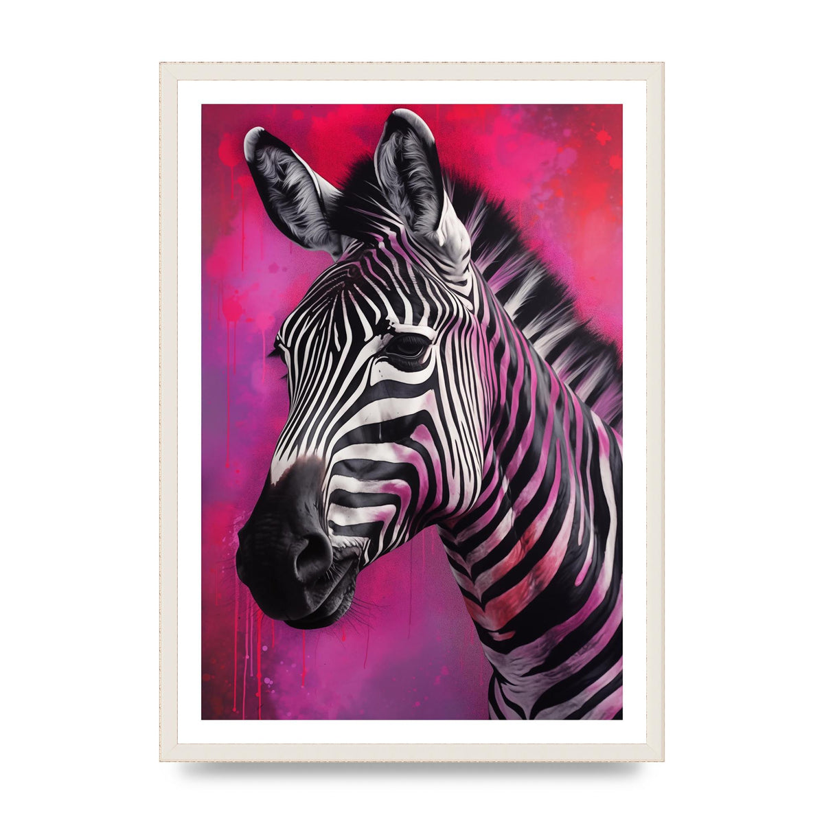Zebras with Bold Pinks and Purples Contrast