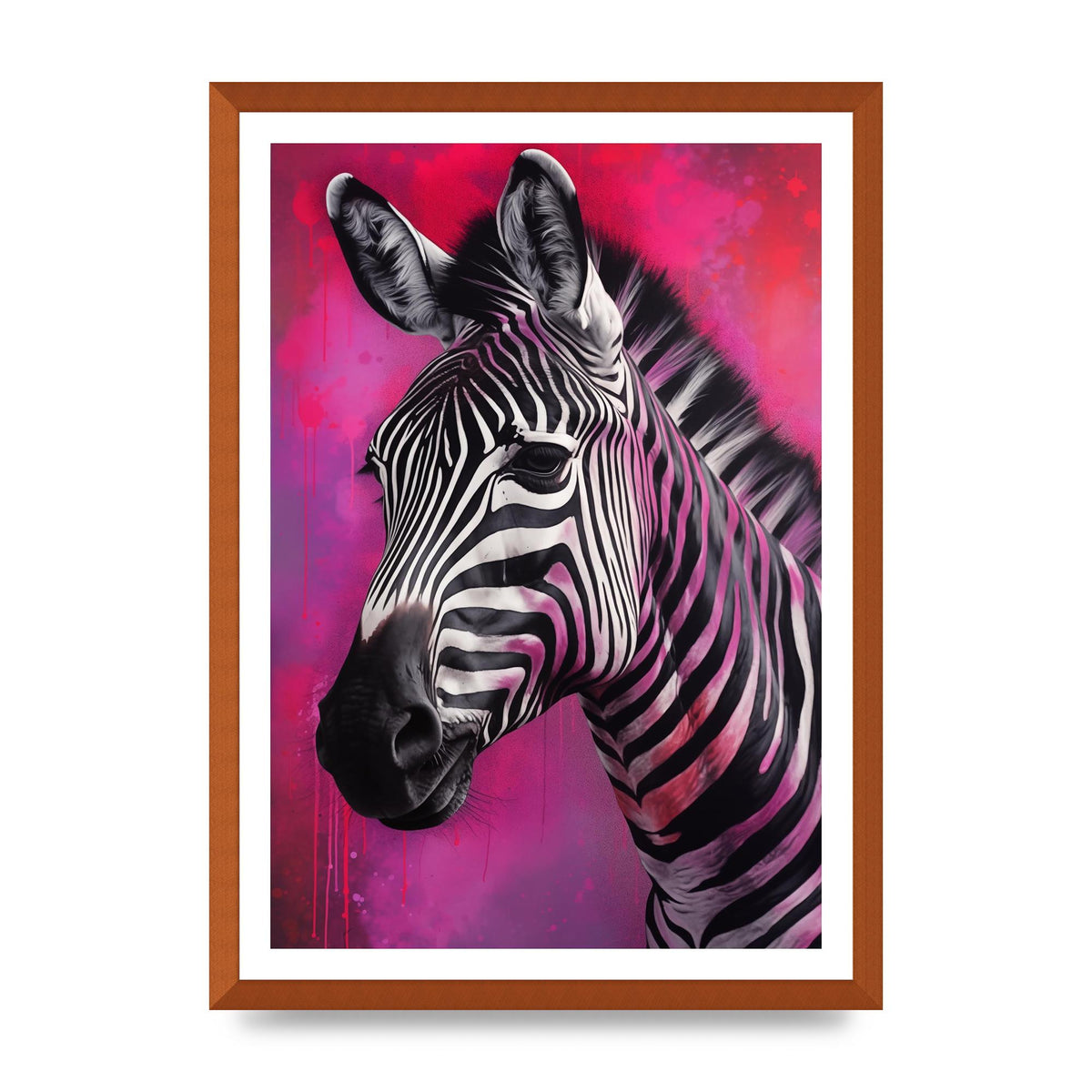 Zebras with Bold Pinks and Purples Contrast