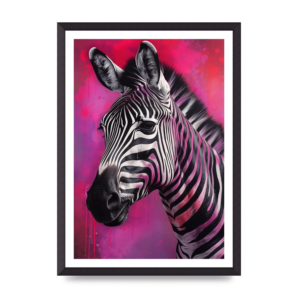 Zebras with Bold Pinks and Purples Contrast