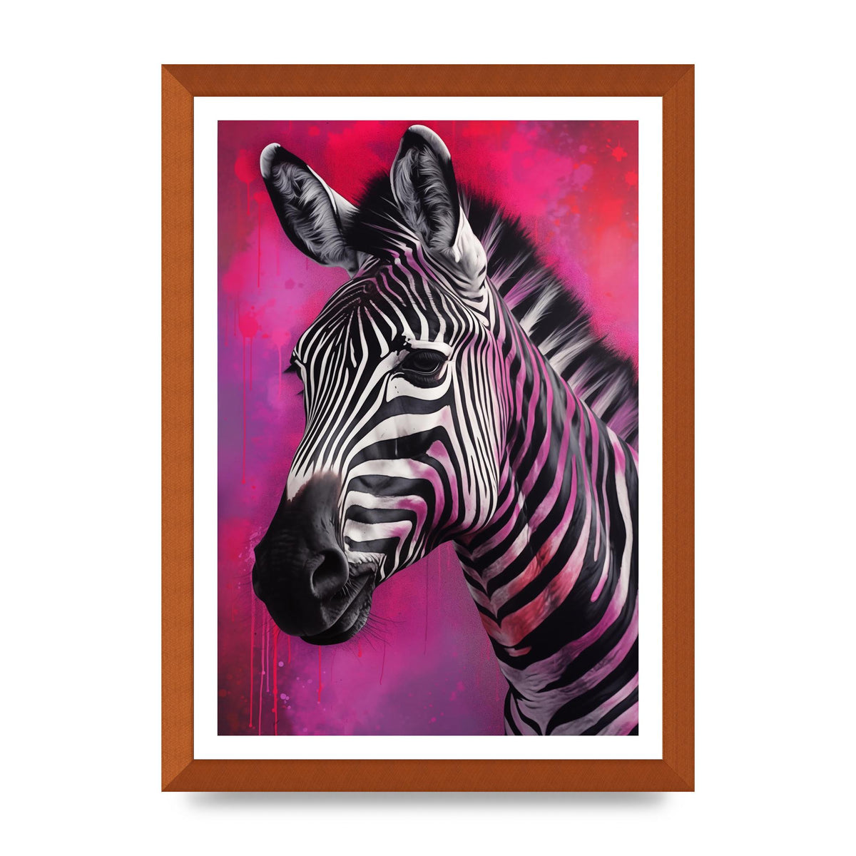 Zebras with Bold Pinks and Purples Contrast