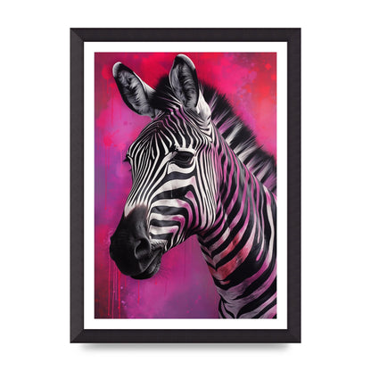 Zebras with Bold Pinks and Purples Contrast