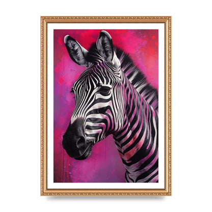 Zebras with Bold Pinks and Purples Contrast