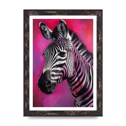 Zebras with Bold Pinks and Purples Contrast