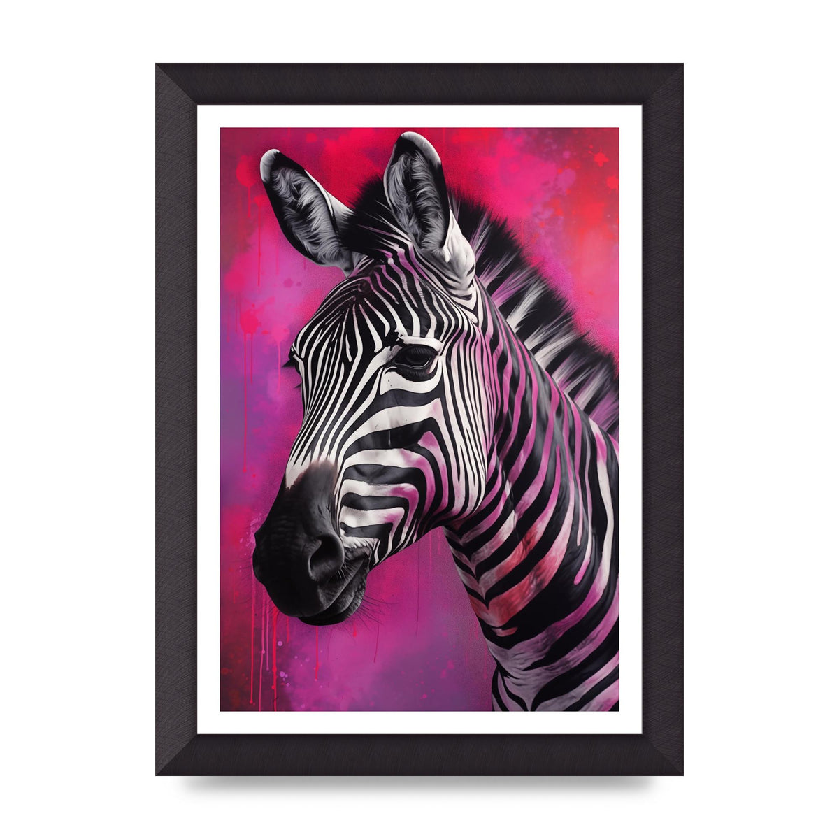 Zebras with Bold Pinks and Purples Contrast
