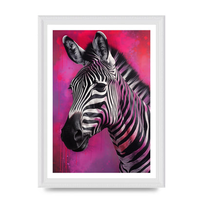 Zebras with Bold Pinks and Purples Contrast