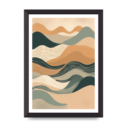 Earth-Tone Boho Waves in Risograph Style