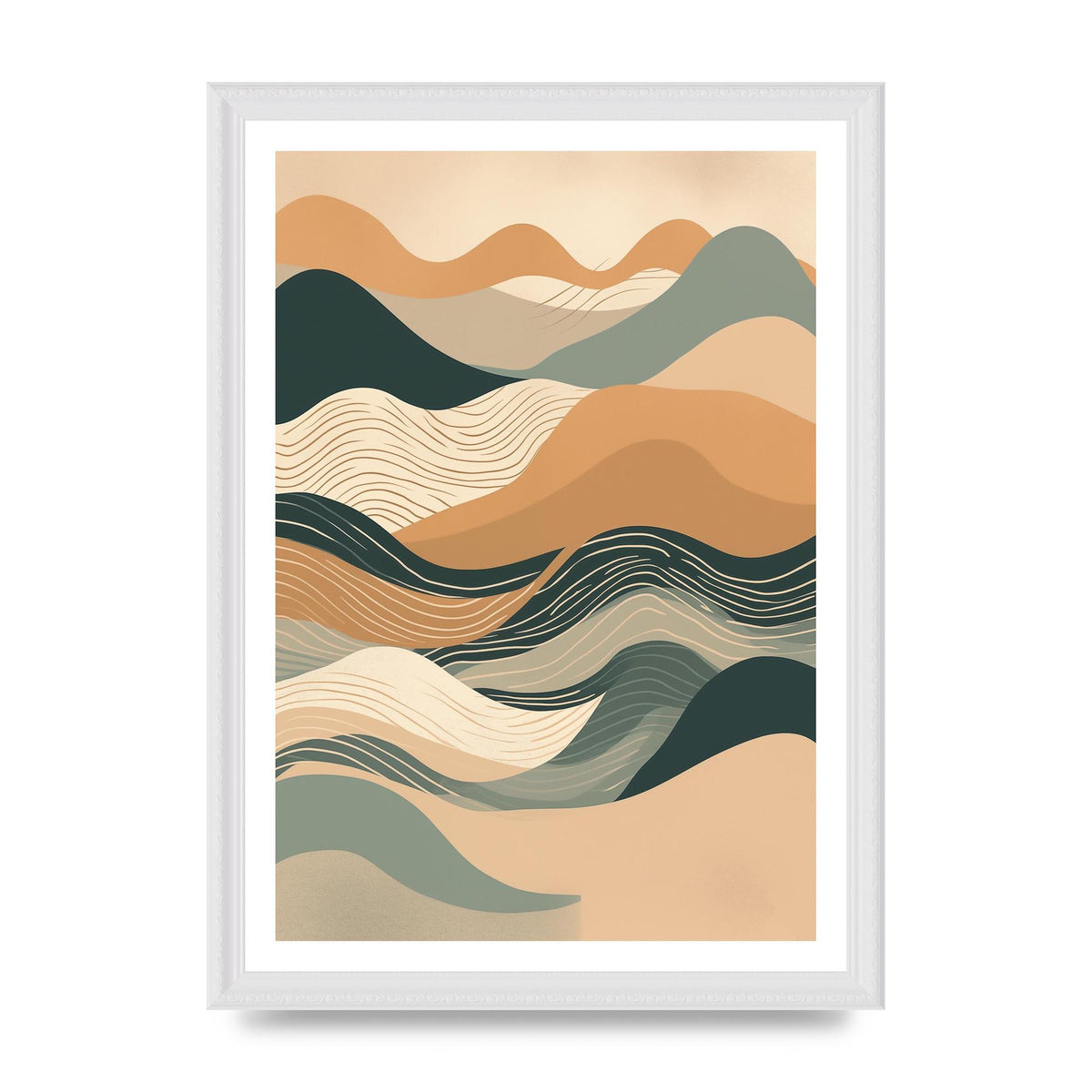 Earth-Tone Boho Waves in Risograph Style