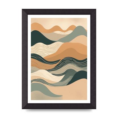 Earth-Tone Boho Waves in Risograph Style