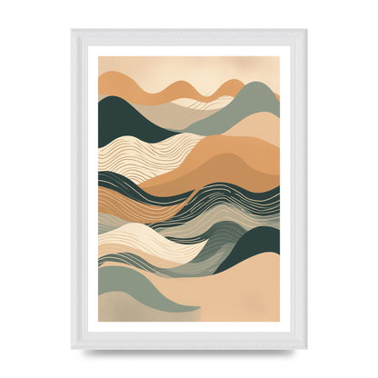 Earth-Tone Boho Waves in Risograph Style