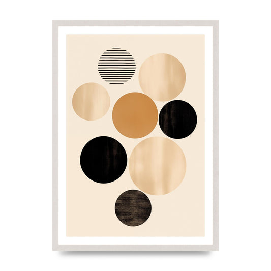 Bohemian Circle Art in Light Brown and Black
