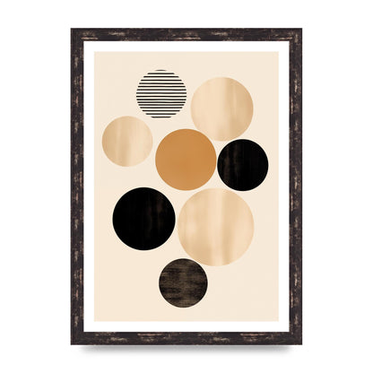 Bohemian Circle Art in Light Brown and Black