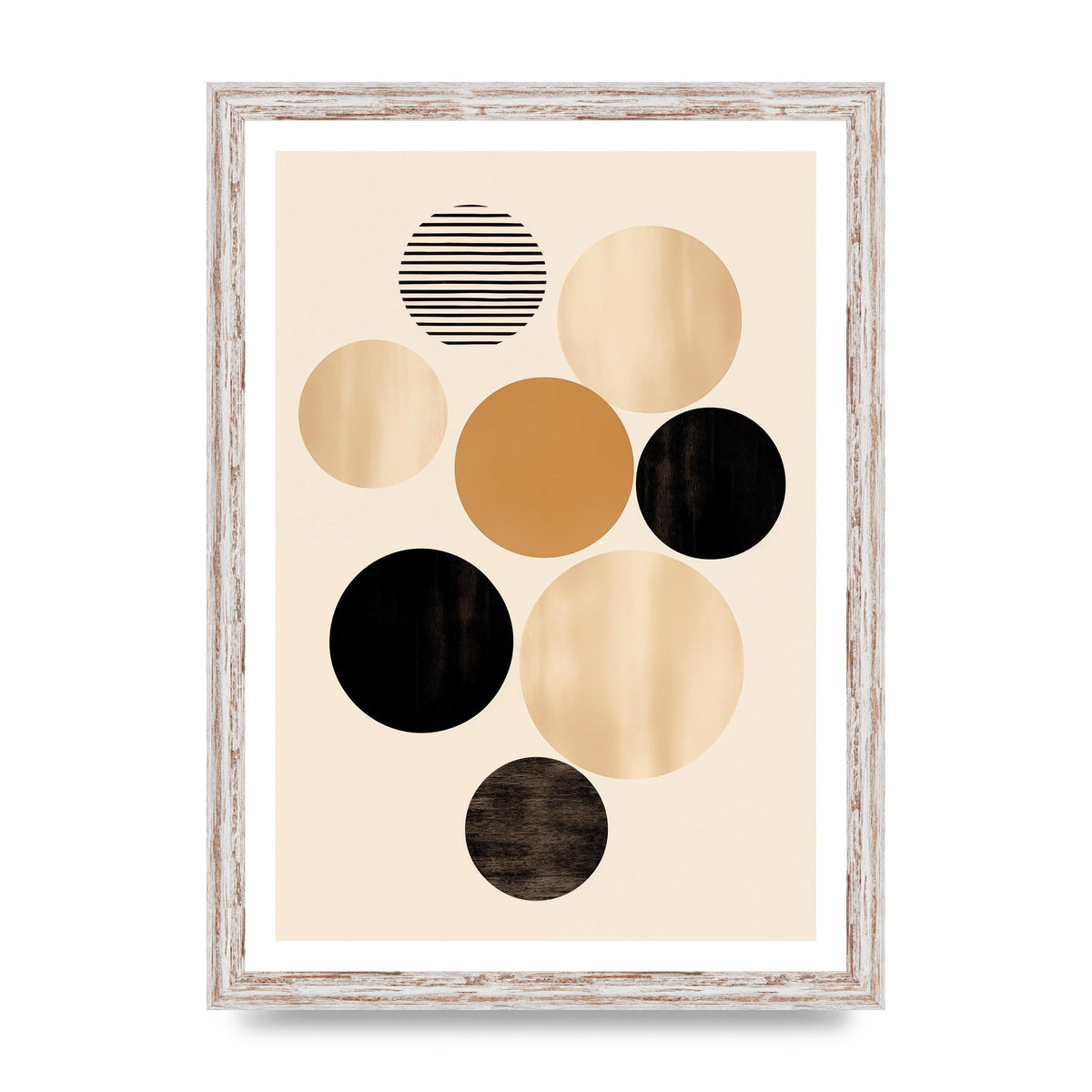 Bohemian Circle Art in Light Brown and Black