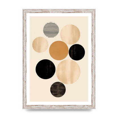 Bohemian Circle Art in Light Brown and Black