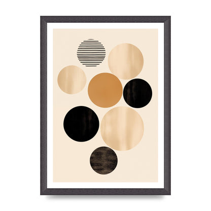 Bohemian Circle Art in Light Brown and Black