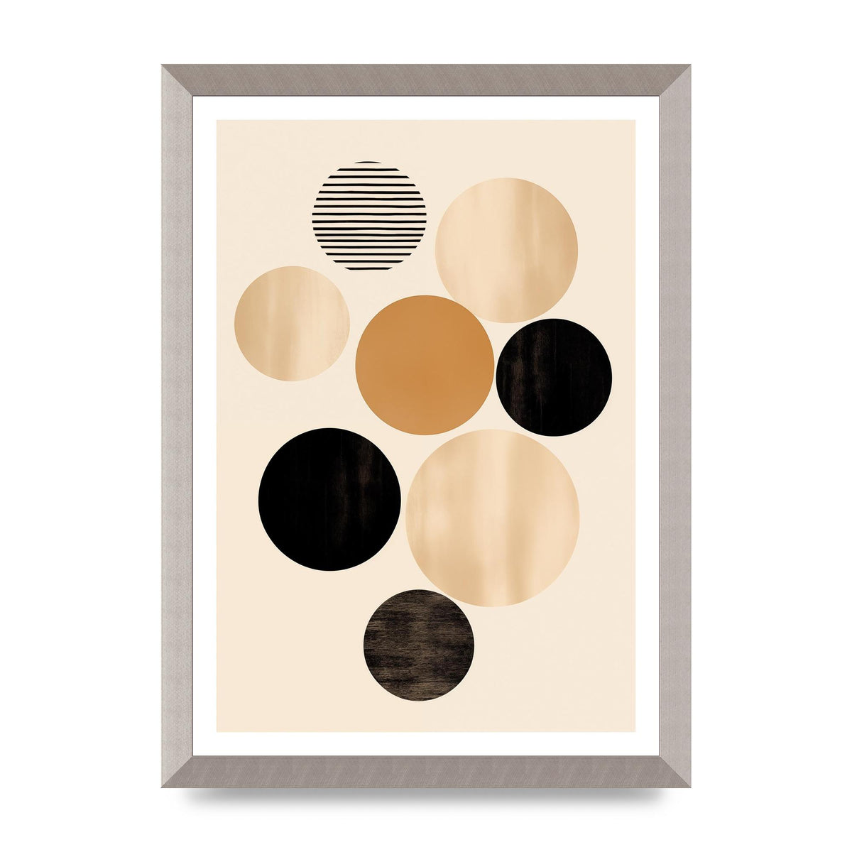 Bohemian Circle Art in Light Brown and Black