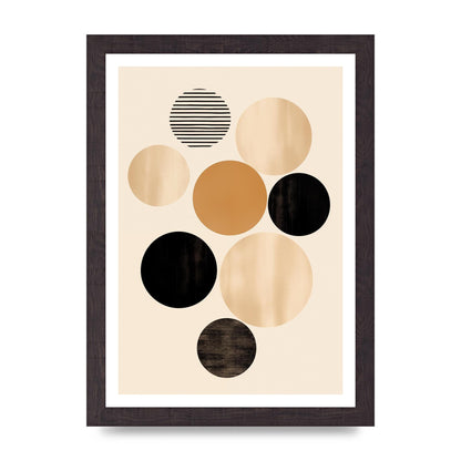 Bohemian Circle Art in Light Brown and Black