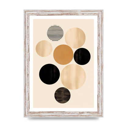 Bohemian Circle Art in Light Brown and Black