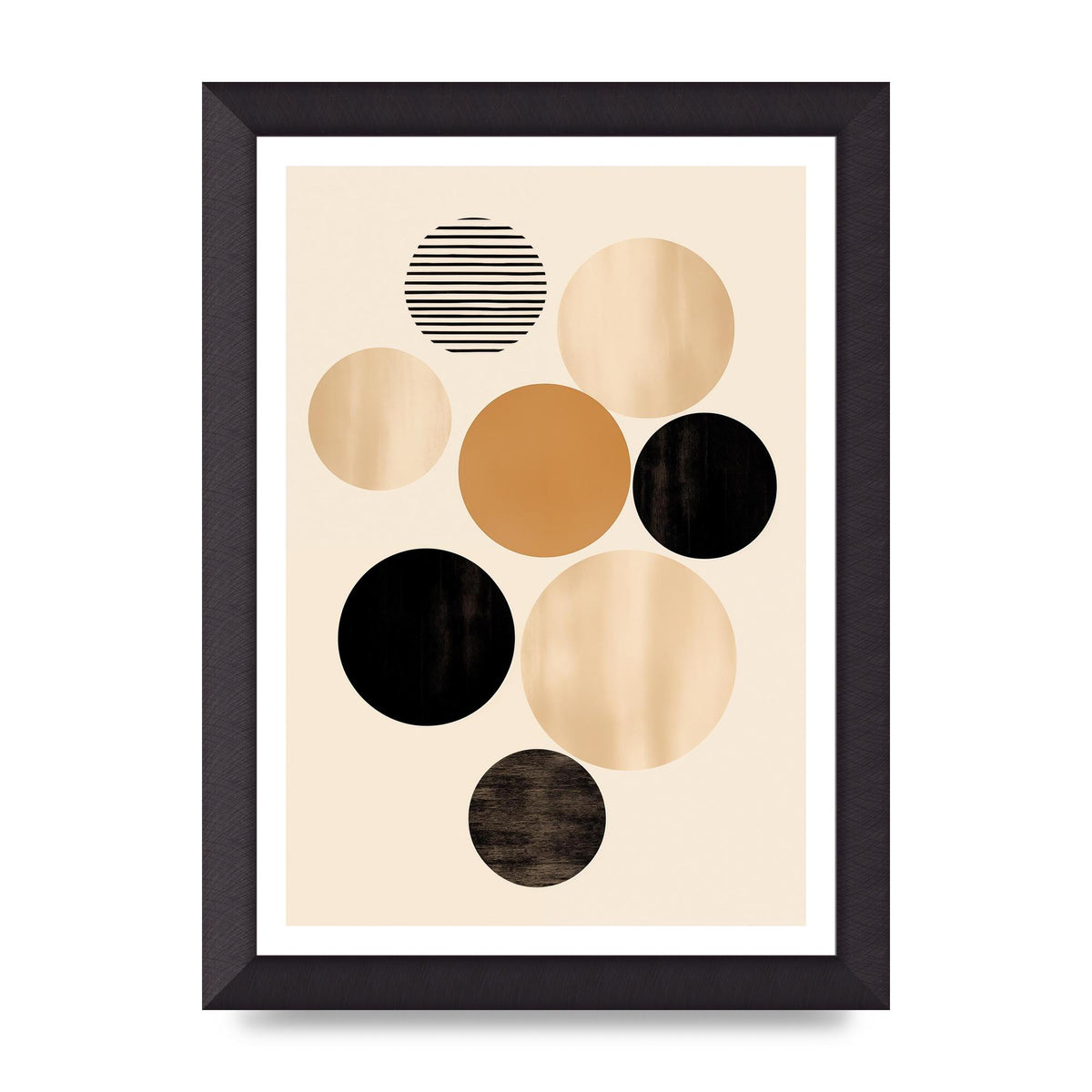 Bohemian Circle Art in Light Brown and Black