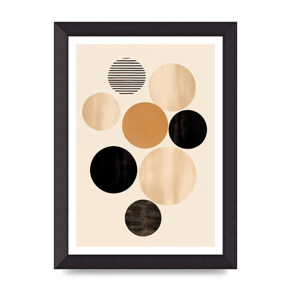 Bohemian Circle Art in Light Brown and Black