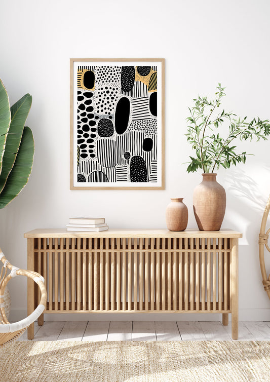 Boho-Chic Motif Grainy Textures and Bold Shapes