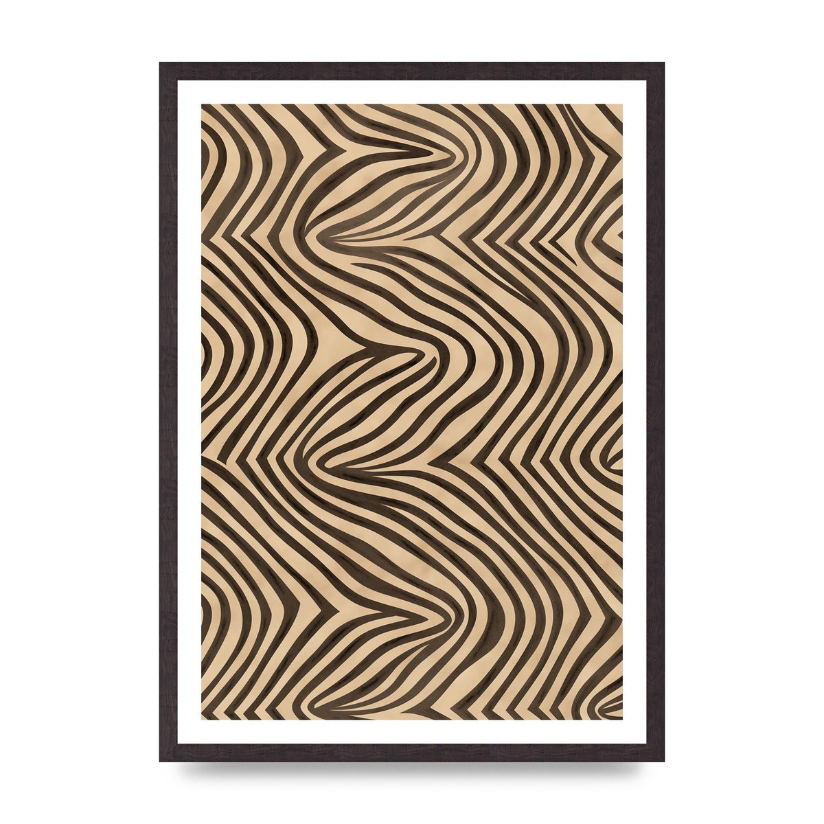 Tranquil Steps Boho Light Brown and Black Lines