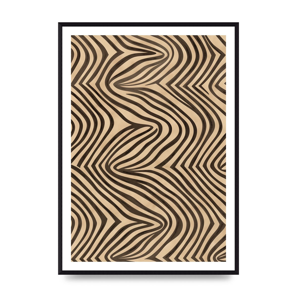 Tranquil Steps Boho Light Brown and Black Lines