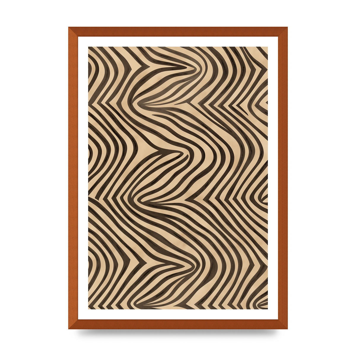 Tranquil Steps Boho Light Brown and Black Lines