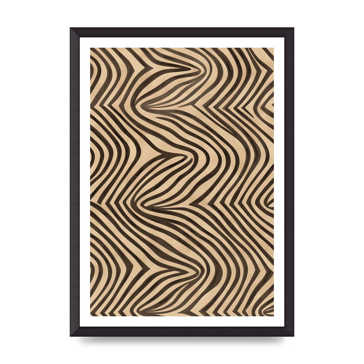 Tranquil Steps Boho Light Brown and Black Lines