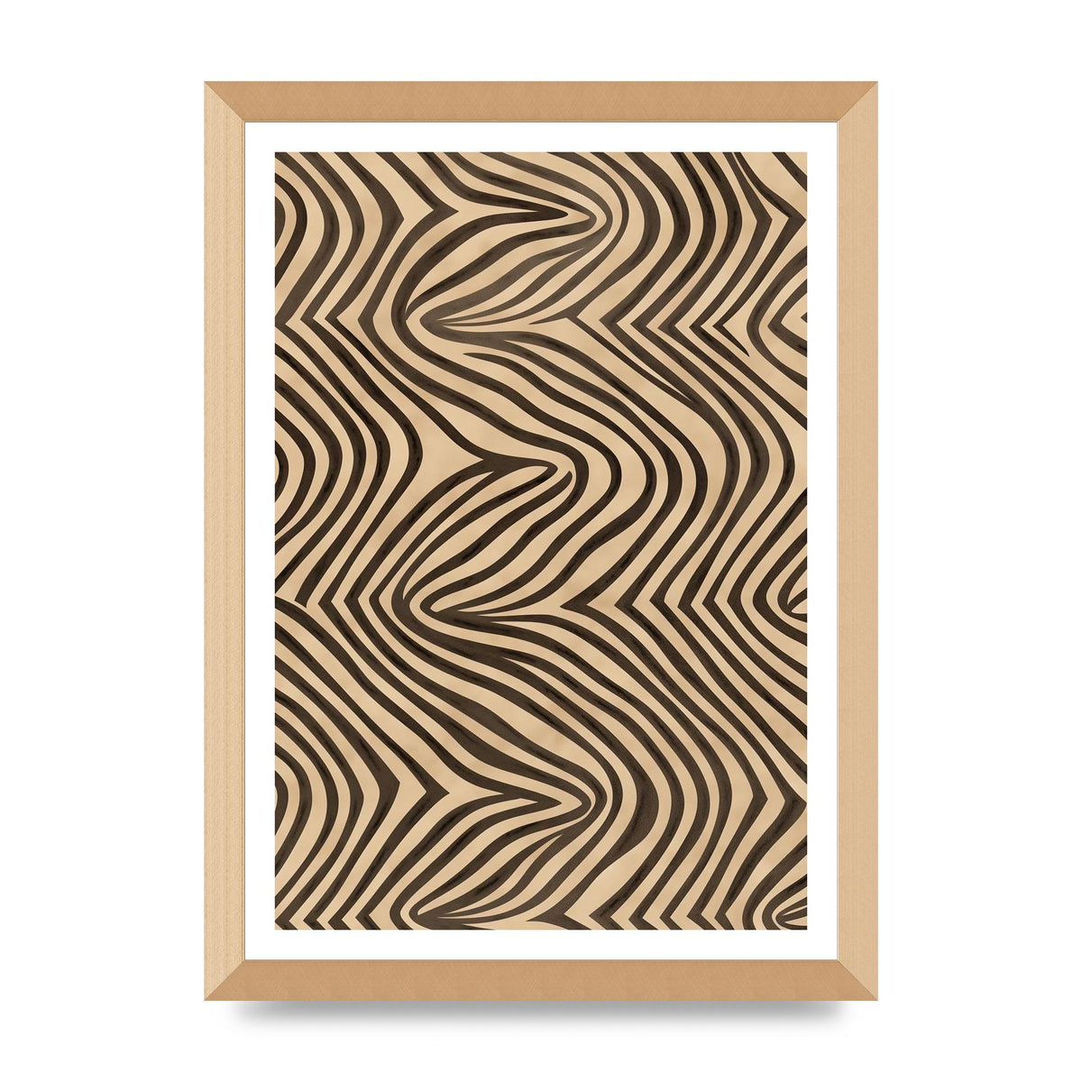 Tranquil Steps Boho Light Brown and Black Lines