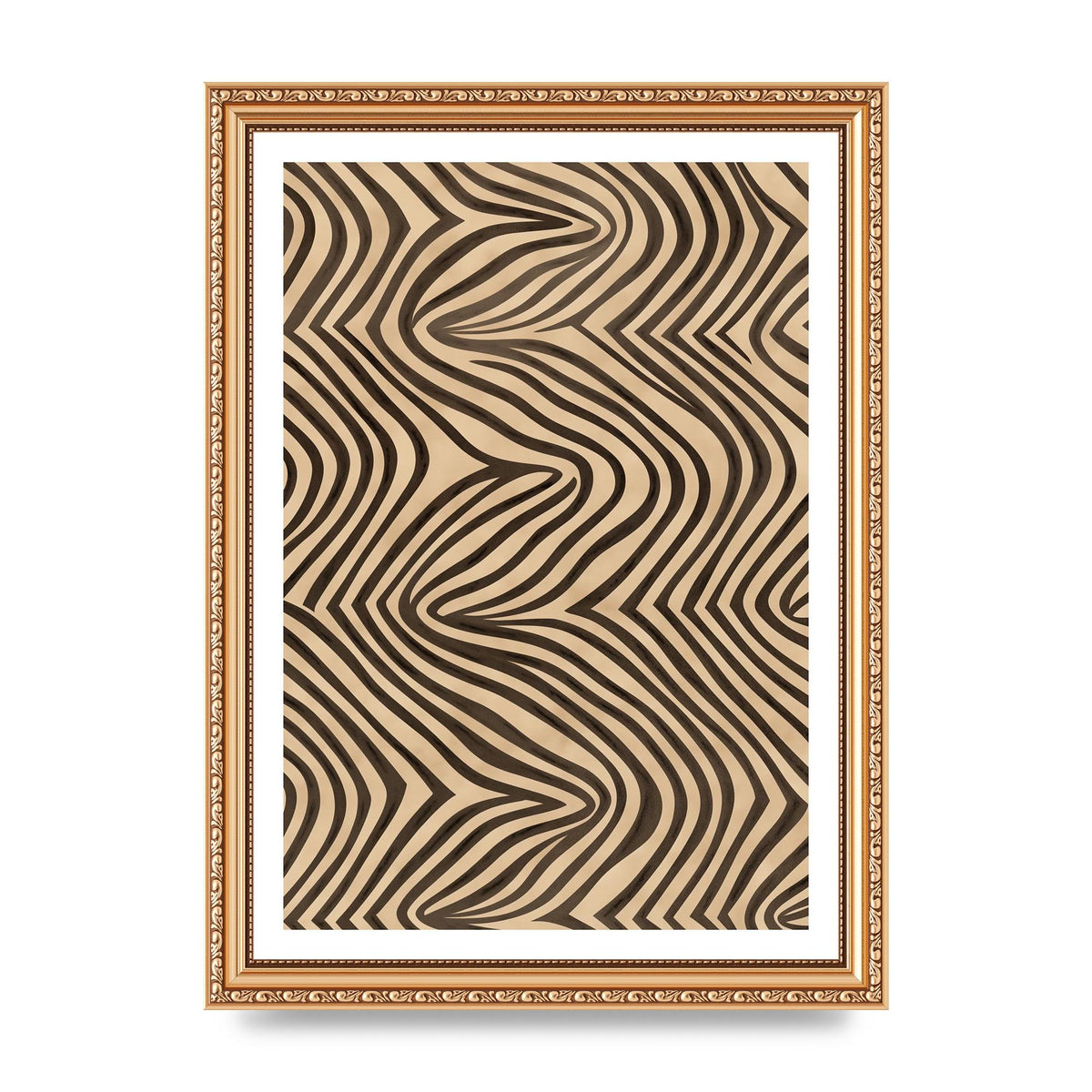 Tranquil Steps Boho Light Brown and Black Lines
