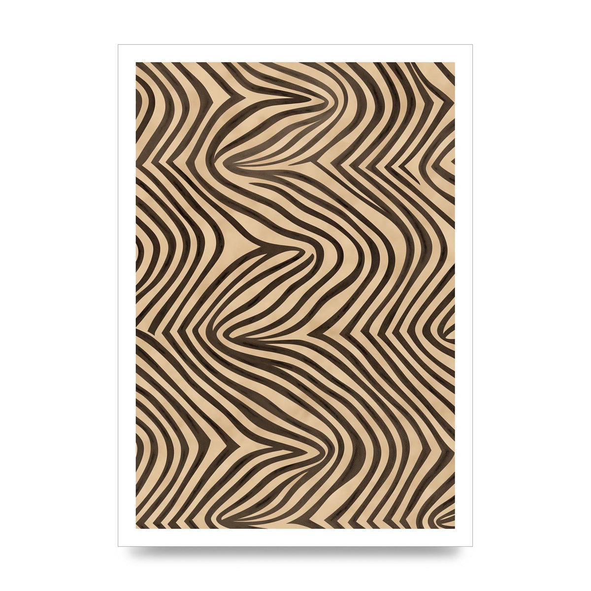 Tranquil Steps Boho Light Brown and Black Lines