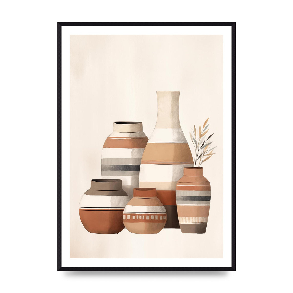Rustic Pottery Serene Earth Tones