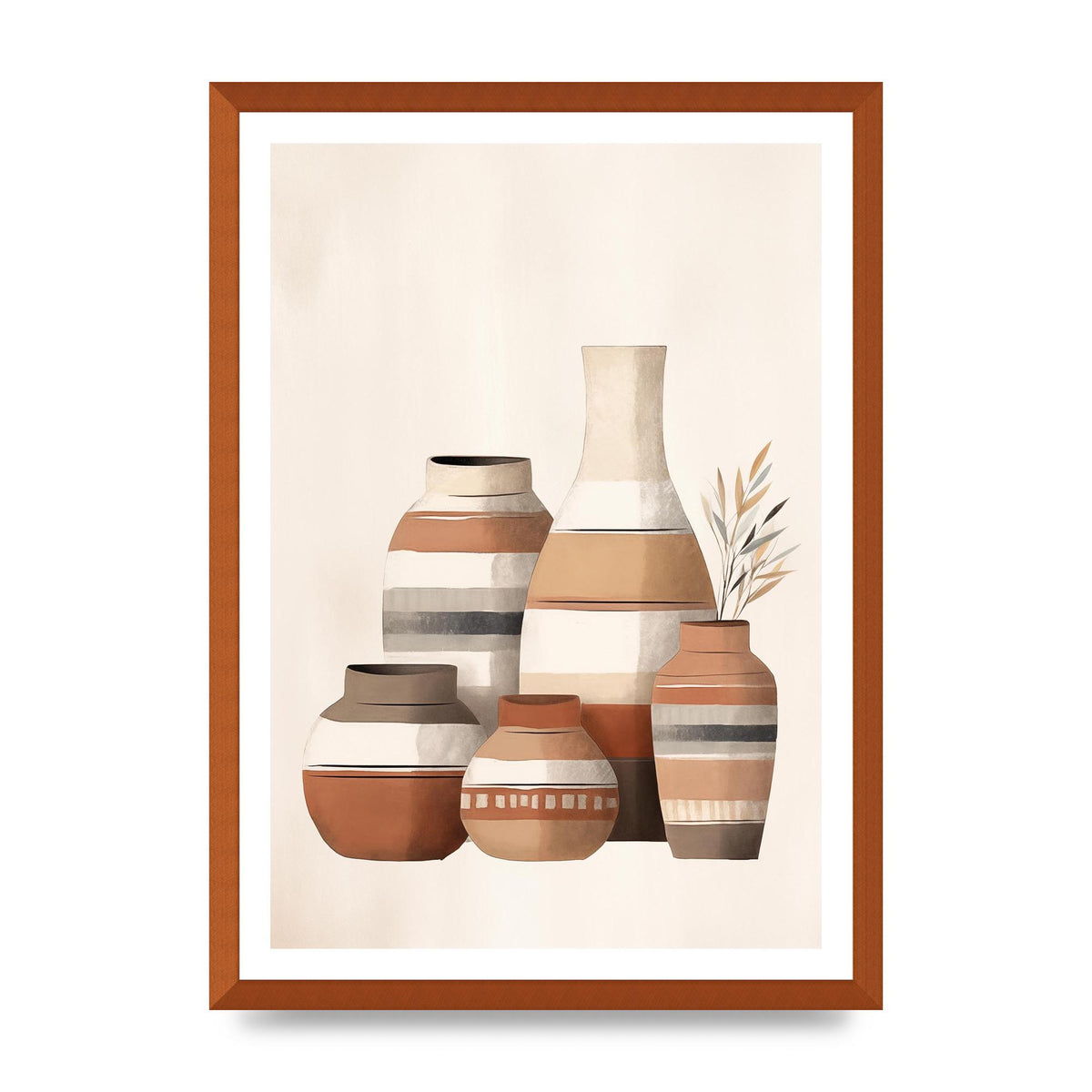 Rustic Pottery Serene Earth Tones