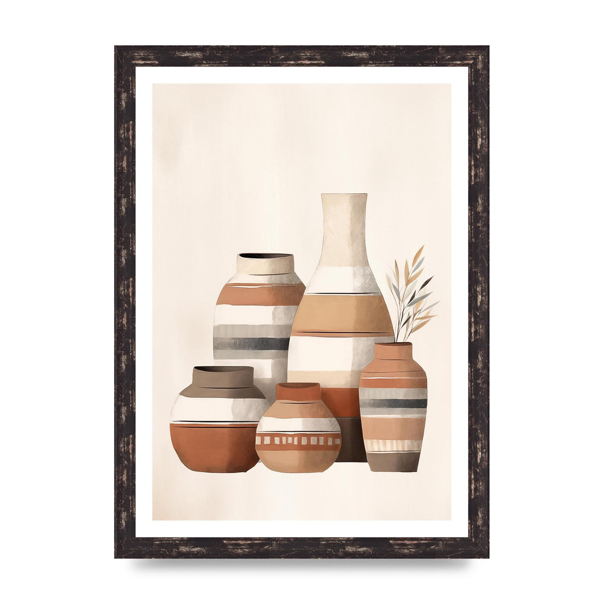 Rustic Pottery Serene Earth Tones