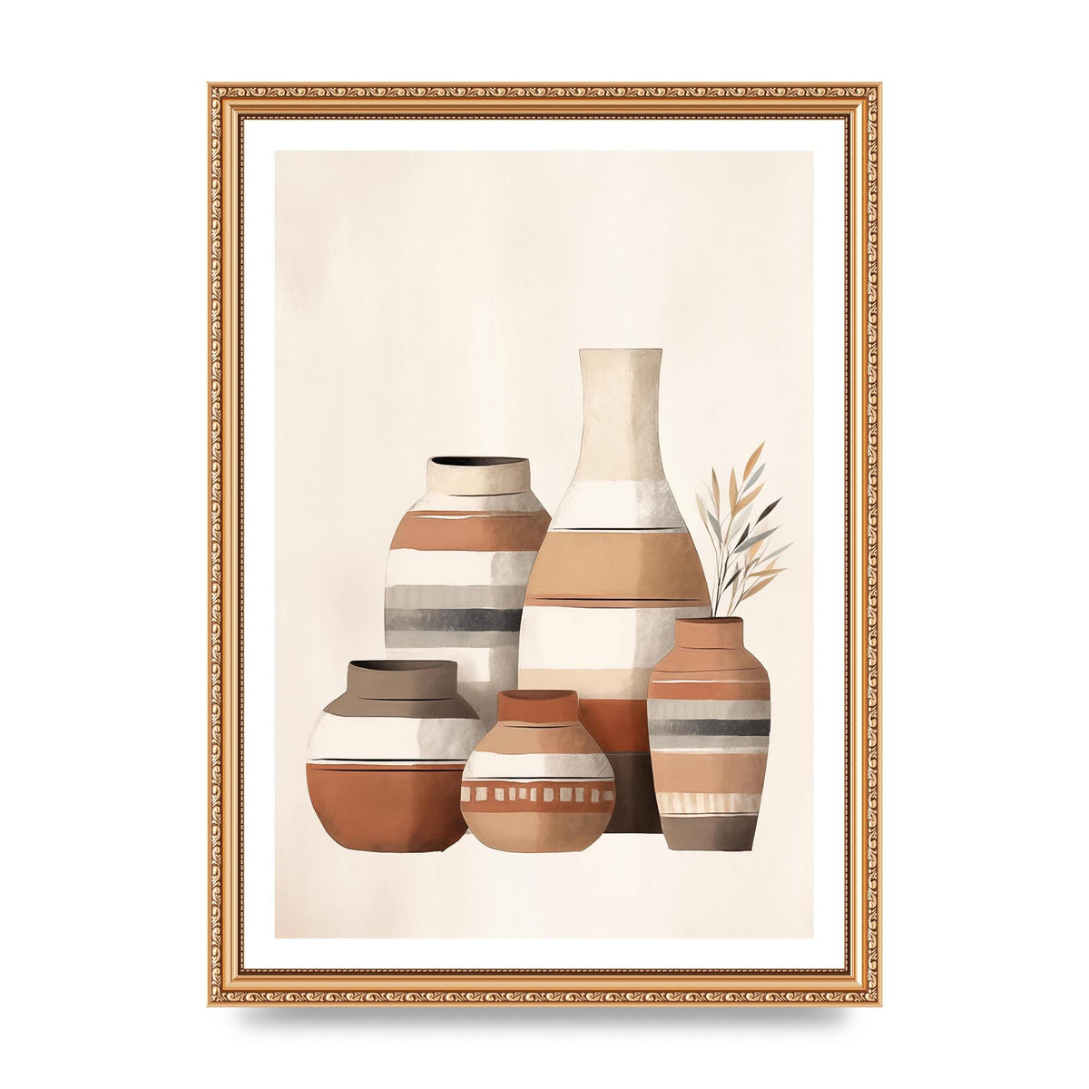 Rustic Pottery Serene Earth Tones