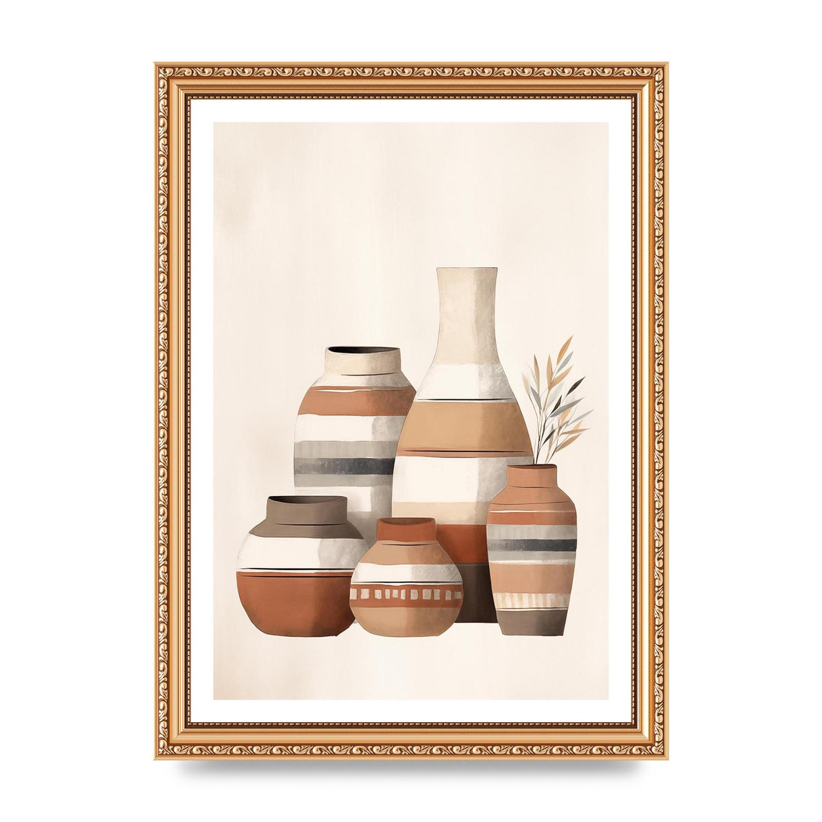 Rustic Pottery Serene Earth Tones