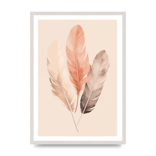 Feathered Boho Whisper Cream Riso Print